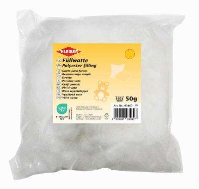 Kleiber Bastelwatte – Füllmaterial aus Polyester in 50g, 250g & 1kg – für Kissen, Stofftiere & kreative DIY-Projekte – Bild 4