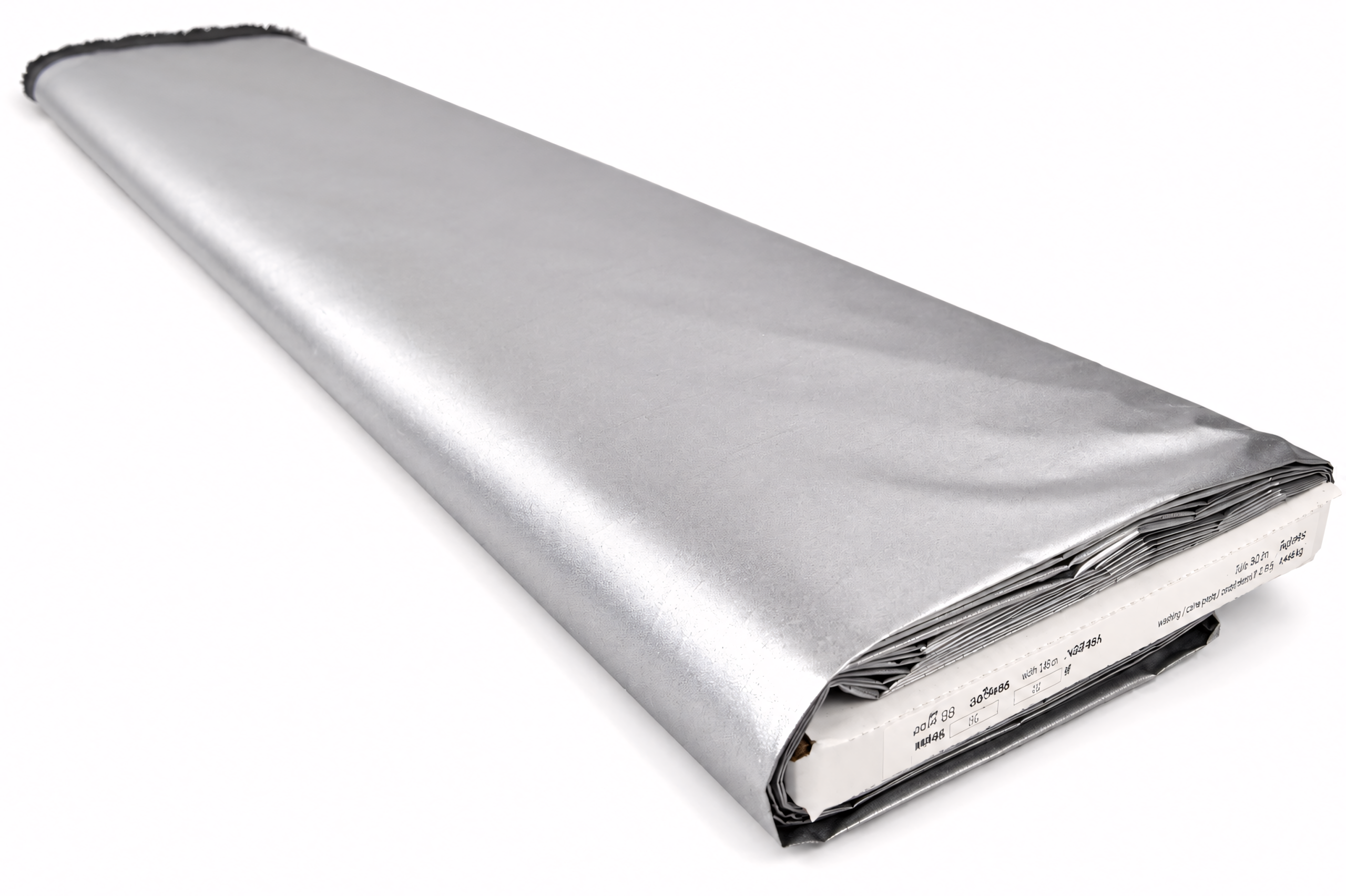 Sonnenschutzstoff Verdunklungsstoff Silber Schwarz Meterware mit silberner Rückseitenbeschichtung für Rollos, Thermovorhänge und Hitzeschutz