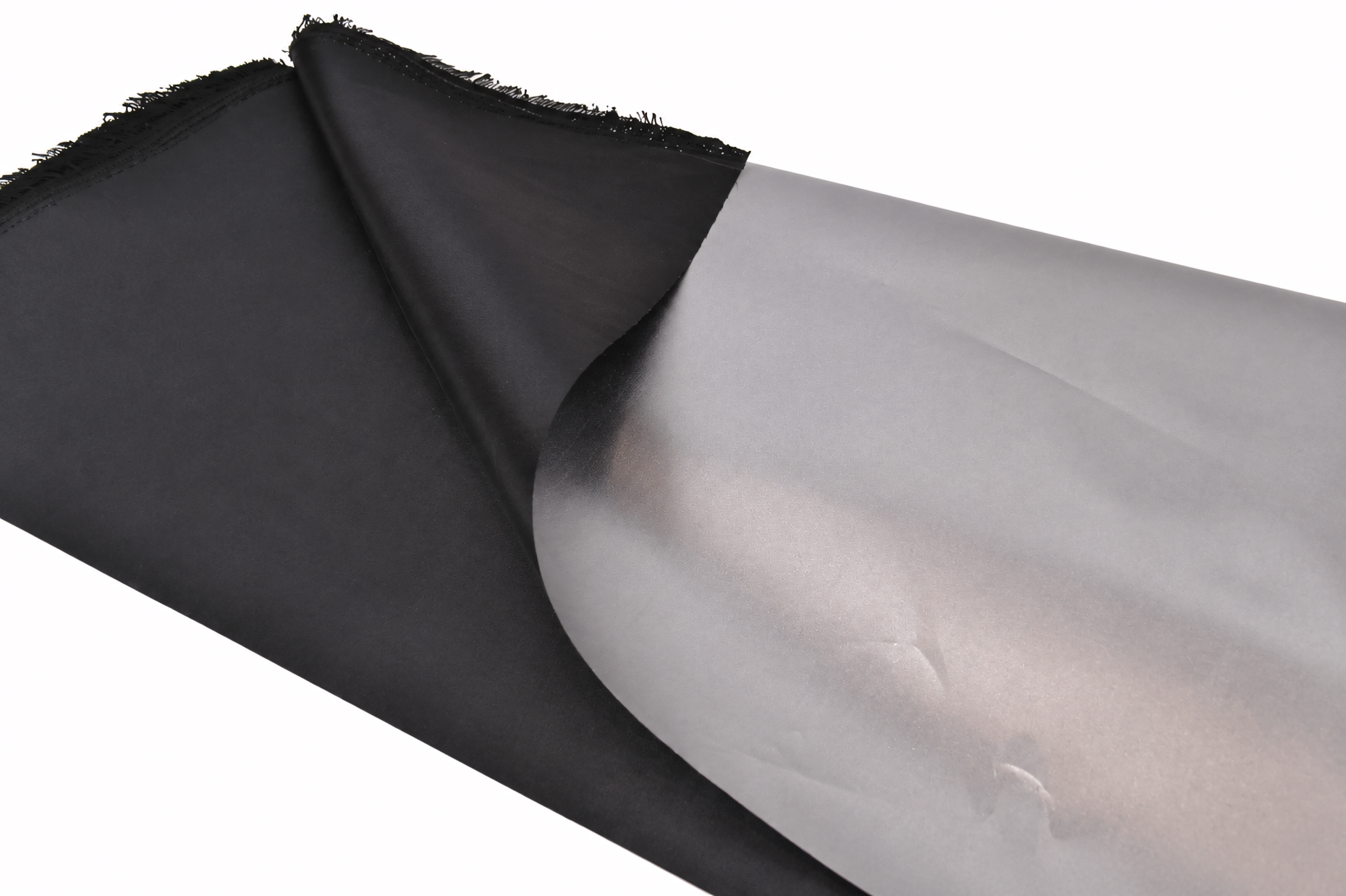 Sonnenschutzstoff Verdunklungsstoff Silber Schwarz Meterware mit silberner Rückseitenbeschichtung für Rollos, Thermovorhänge und Hitzeschutz