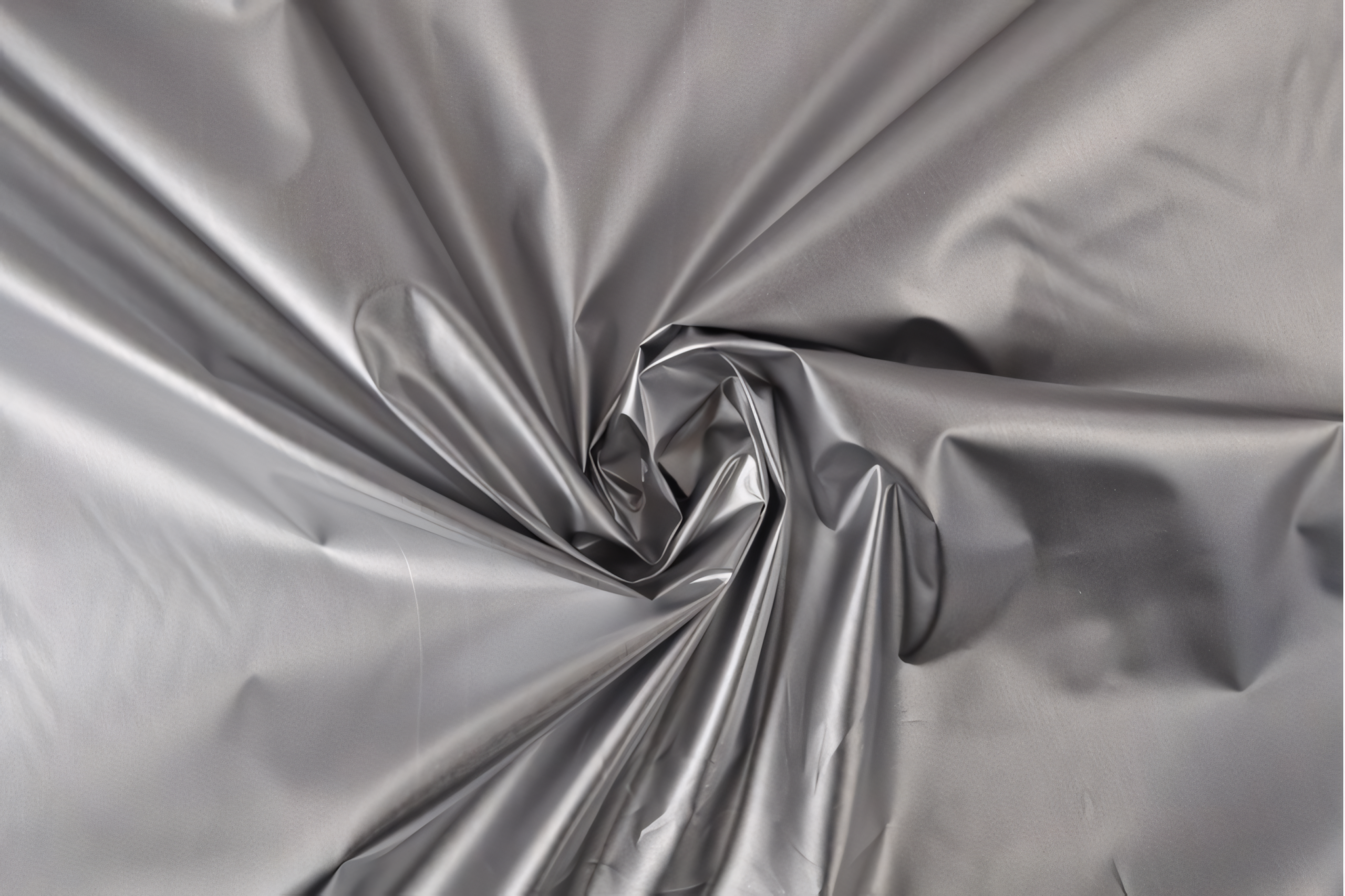 Sonnenschutzstoff Verdunklungsstoff Silber Schwarz Meterware mit silberner Rückseitenbeschichtung für Rollos, Thermovorhänge und Hitzeschutz