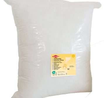 transparent verpackter Beutel filigraner, weißer Füllwatte (Kleiber Bastelwatte), ideal zum Befüllen von Kissen, Puppen und Stofftieren