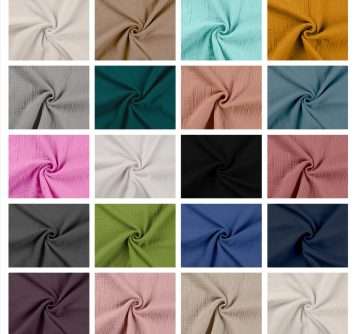 Weicher Musselin Stoff aus 100 % Baumwolle in 22 Uni-Farben als Meterware – ideal für Babykleidung, Kleidung und Accessoires