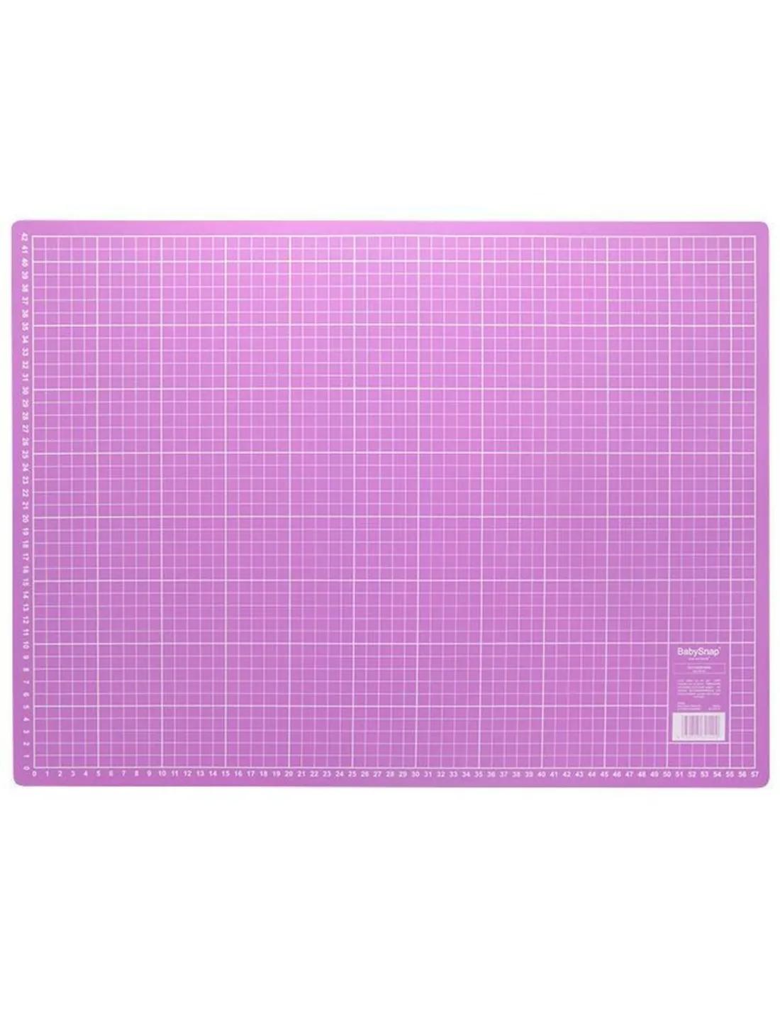 BabySnap Schneidematte 60x45 cm in Rosa – Selbstheilende Schneideunterlage für Stoff und Papier, beidseitig bedruckt mit Zentimeter- und Inch-Raster