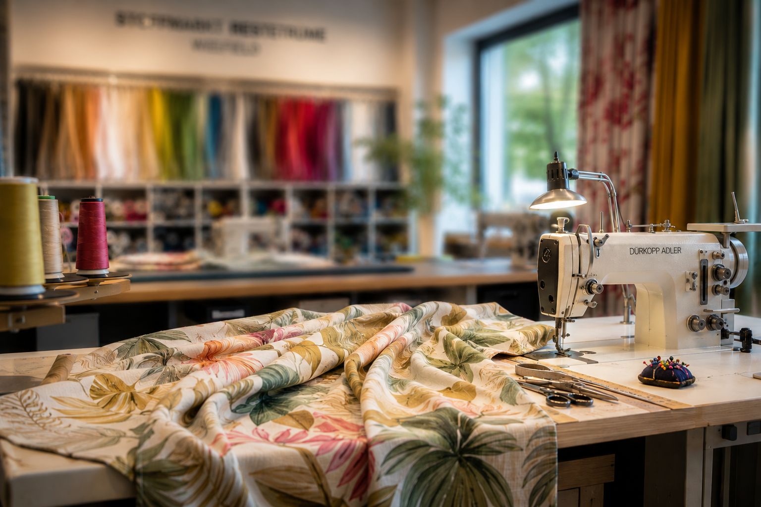 Eigene Näherei mit Stoffen, Nähten und Maßarbeit bei Stoffmarkt Restetruhe