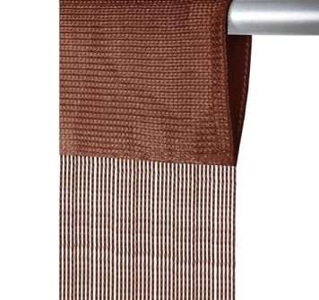 Arsvita Fadenvorhang mit Stangendurchzug, individuell kürzbare Gardine, moderner und eleganter Dekorationsartikel in vielen Farben und Ausführungen (B90xL250 cm/braun - Schokobraun)