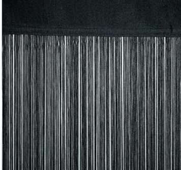 Fadengardine Fadenvorhang Vorhang Faden schwarz 250x90cm