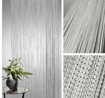 Fadenvorhang Lurex Silber 90x250